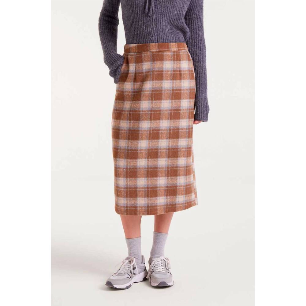 NEW COMPANIA FANTASTICA plaid midi skirt in pattern